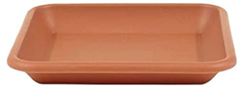 greemotion Blumentopfuntersetzer Jana in Terracotta - Blumen-Untersetzer eckig für Pflanzkübel - Pflanzenuntersetzer quadratisch aus Kunststoff - Pflanzen Untertopf 41 x 41 cm