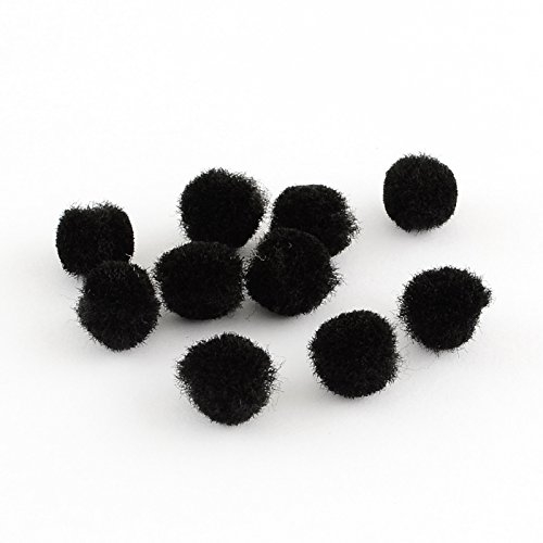 Pompons Pompon 10mm 50stk / 12mm 40stk / 15mm 35 stk / 20mm 25stk Bommel Nähen Tilda Basteln Borte Rot Rund für Schmuck Baumwolle (Schwarz 25mm 20Stk)