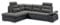 Stella Trading JAKARTA Ecksofa mit Schlaffunktion und Stoffbezug, Schwarz / Lava - Ausziehbares Schlafsofa mit steckbaren Kopfstützen & Kissen - 260 x 103 x 219 cm (B/H/T) Links