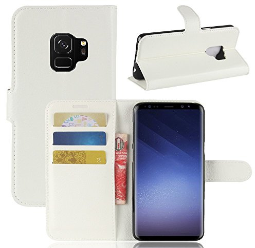 CoverKingz Handy Case kompatibel mit Samsung Galaxy S9 - Handy Cover mit Kartenfach Phonecase - Smartphone Hülle klappbar Weiß