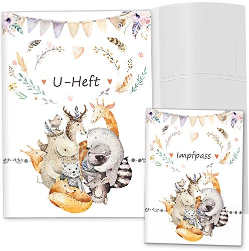 OLGS U-Heft und Impfpass Hüllen 3-teiliges Set Boho Freunde Tiere | Untersuchungsheft Schutzhülle & Impfpasshülle (Uhefthülle, Impfpass Hülle ohne Personalisierung, Boho Freunde)