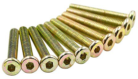 Mecion 10 Stück M6 x 40 mm Krippenschrauben, verzinkt, Innensechskant, für Betten, Kopfteile, Stühle, Möbel