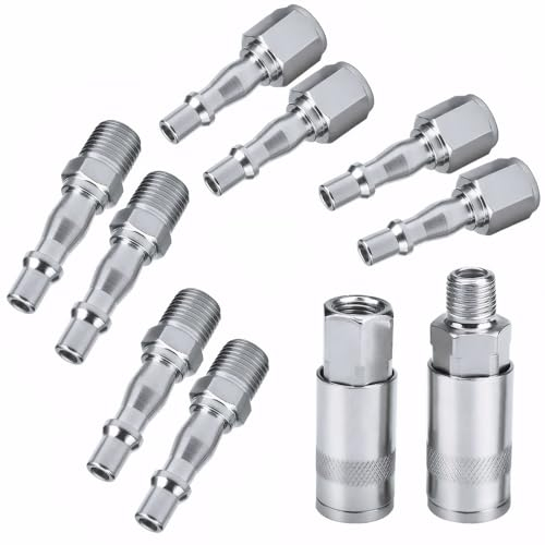 10 Pcs 1/4 BSP Tuyau De Conduite D'air Compresseur Raccord Coupleur D'air et Kit Plug Couplings Connecteur Mâle Femelle