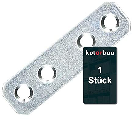 KOTARBAU® Placa perforada, 60 x 16 mm, Conector plano en acero inoxidable, Soporte de fijación, Pletina de acero para unir piezas o reparar muebles, Placa de montaje