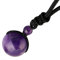 Nupuyai 16mm Amethyst Stein Perlen Anhänger Glücksstein Kette für Damen und Herren, Kristall Heilstein Halskette Glücksbringer Glückskette Meditation Reiki Schmuck Geschenk