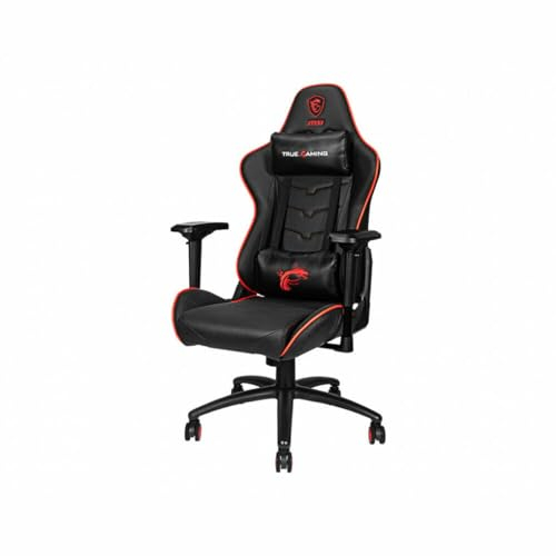 MSI MAG CH120X - Silla gaming negra y roja, estructura de acero, respaldo reclinable, reposabrazos 4d ajustables, espuma transpirable, reposabrazos 4d, almohadilla ergonómica para la cabeza