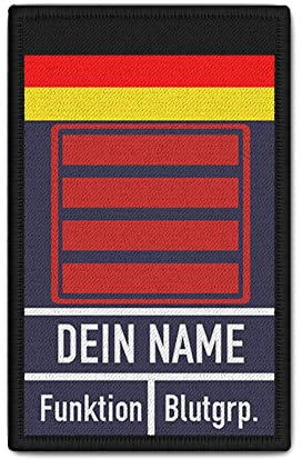 Copytec Rank Patch Feuerwehr Personalisiert Dienstgrad Blutgruppe 9,8cmx6#34576