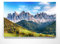 Atemberaubendes Berg Bild Dolomiten, Santa Maddalena Italien - 120x90cm große XXL Leinwand. Wandbild als Hintergrund und Deko für Wohnzimmer & Schlafzimmer. Fertig aufgespannt auf 4cm Holz-Keilrahmen