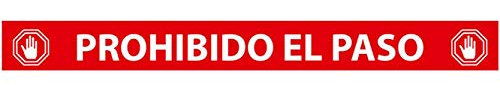 Oedim Pack 5 Vinilo Señalización Prohibido el Paso Rojo | Vinilos Autoadhesivos para Decorar o Renovar Suelos
