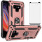 Phone Case for Samsung Galaxy Note 9 with Tempered Glass Screen Protector Cover Stand Ring Rugged Silicone Holder Hard Shockproof Heavy Duty Accessories Magnetic Cute Glaxay Note9 9case Girls Pink