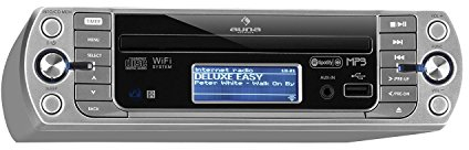 auna KR-500 CD Internetradio Unterbau-Radio (Internet Radio, CD/MP3-Player, WiFi, AUX, USB, Spotify Connect, Network-Streaming, LCD-Display, Bedienung per App und Fernbedienung) grausilber