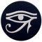 Eye of Horus Wedjat Patch Biker Applique Embroidered Iron On Sew On Emblem, White & Black