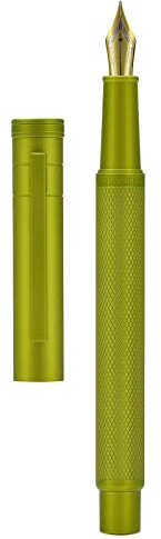 Mustard Yellow Forest Fountain Pen Fine Nib Classic Design with Converter and Metal Pen Case Set by Hongdian
