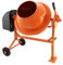 Hormigonera eléctrica portátil 70 litros 250 W naranja (enchufe GB - adaptador incluido) Velocidad 30 revoluciones/minuto - Mango ergonómico y 2 ruedas para transporte - Bricolaje Renovación DIY