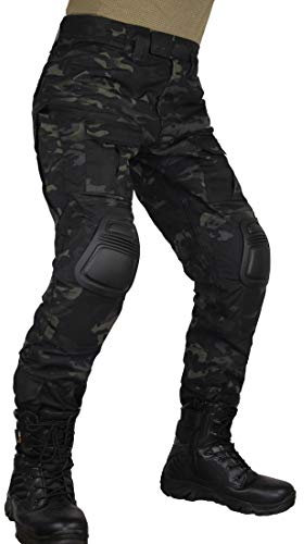 zuoxiangru Herren Taktische Hose Multi-Pockets Militär Camo Outdoor Airsoft Combat Jagdhose mit Knieschützern (Aymch, Tag 34)