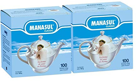 MANASUL Classique - Infusion de Sen laxatif, mélisse, menthe, réglisse et d'anis, 100% naturels sans conservateurs ni additifs. 2 boîtes de 100 sachets.