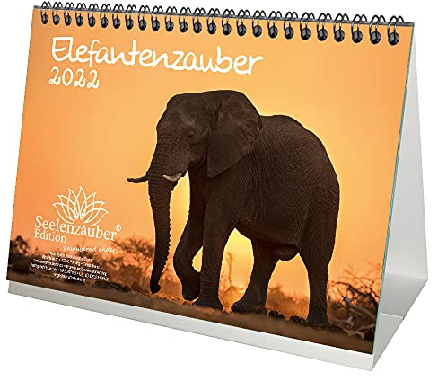 Elefantenzauber DIN A5 Tischkalender für 2022 Elefanten - Seelenzauber