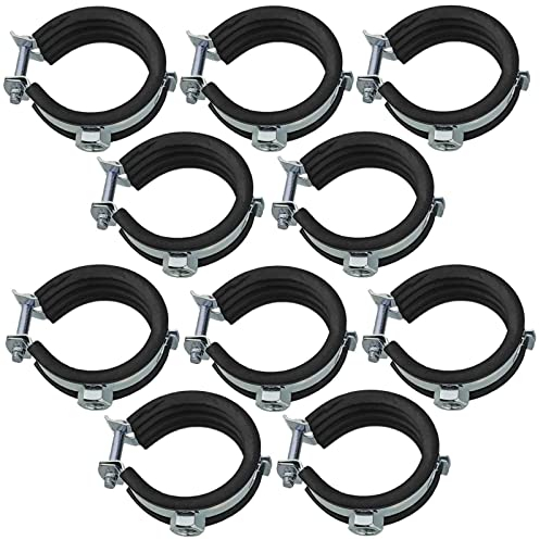 MegaHaustechnik Rohrschellen | Set 10 Stück Gelenkrohrschelle Schallschutz 10-116mm | Wunschgröße einfach auswählen >>> 1/8 Zoll = 10-12mm Durchmesser