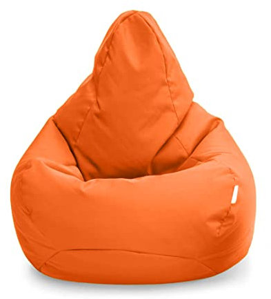 Loft 25 Fauteuil de Jeu Pouf | Siège pour Salon d'Extérieur et d'Intérieur | Résistant à l'Eau | Conception Ergonomique pour Le Soutien du Corps | Durable (Orange)