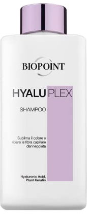 Biopoint Hyaluplex – Shampoo con Cheratina per Capelli Colorati e Trattati, Azione Rinforzante e Idratante, con Acido Ialuronico, Restituisce Luminosità al Capello Stressato, 200 ml