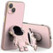 Rokmym iPhone X/iPhone XS Karikatur hülle mit Ständer Slim Astronaut Handyhülle für iPhone X/iPhone XS Galvanisierte Hülle für iPhone X/iPhone XS für Magnetische Autohalterung Metallrahmen Case Cover