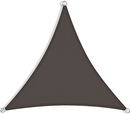 Sonnensegel Sonnenschutz dreieckig 1.2x1.2x1.2m Sonnenschutz aus reißfestem HDPE-Kunststoff Schattennetz Sonnensegel mit Edelstahl Befestigungs Kit für Garten, Terrasse, Camping, Dunkelgrau