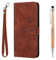 Grandoin Funda para Xiaomi Poco X3 NFC/Poco X3 Pro, Funda Tapa Libro Movil Carcasa PU Cuero Funda para Xiaomi Poco X3 NFC/Poco X3 Pro [Protección Completa] [Ranura Tarjeta][Función Soporte] (Marrón)