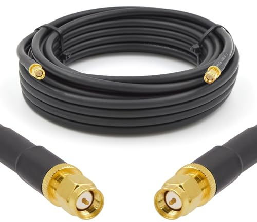 RANGEFUL SMA Stecker auf SMA Stecker Koaxialkabel 10m — 50ohm 5D-FB Ø7.5mm Verlängerung Ultra Low Loss antennenkabel — WiFi RF Antenne GSM 3G 4G LTE 5G Router Signalverstärker Lora Ham CB Funk