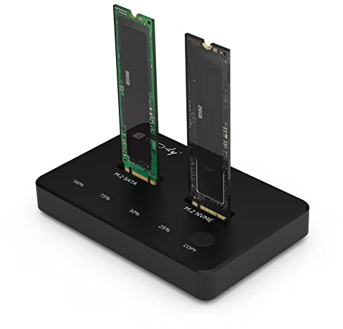 TECHLY NP 365832 Docking Station Dual-bay SSD M.2 NVME PCIe SATA 10 Gbps Duplicatori Clone Offline Nero
