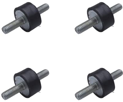 Rubber Bobbin Mounts M6 20mm x 10mm Anti-Vibration Isolator Mounts Air Compressor Pump Shock Absorber Cylindrical Damper Car Boat Kart (M6 Thread x 15mm I - 20mm D x 10mm H)