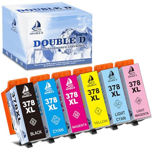 DOUBLE D 378XL für Epson 378 kompatibel mit Epson Expression Photo XP-8000 XP-8005 XP-8500 XP-8505 XP-8605 XP-8600 XP-8700 Pack