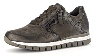Gabor Damen Low-Top Sneaker, Frauen Halbschuhe,Wechselfußbett,Komfortable Mehrweite (H),Plateausohle,straßenschuhe,braun/smog,37 EU / 4 UK