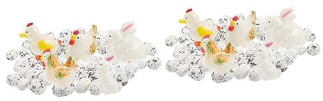 Garneck 2 Sätze Ostern Selber Machen Kind Bastelt Eier Gefälschte Ostereier Ostern Miniatur Eier Osterkranz Liefert Osterkranz Zubehör Ostern Basteln Dekor Tier Weiß Lieferungen Plastik