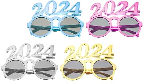 PRETYZOOM 4 Stück 2024 2024 Digitale Brille Abschlussfeier-brille Vorabend-partyzubehör 2024 Brillen Silvesterbrille 2024 Zahlenbrille Party-brillengestell Stk Sonnenbrille Modellieren