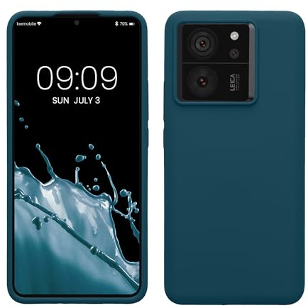 kwmobile Handyhülle für Xiaomi 13T / 13T Pro Hülle - Case Silikon - Kabelloses Laden - Schutzhülle Cover in Petrol matt