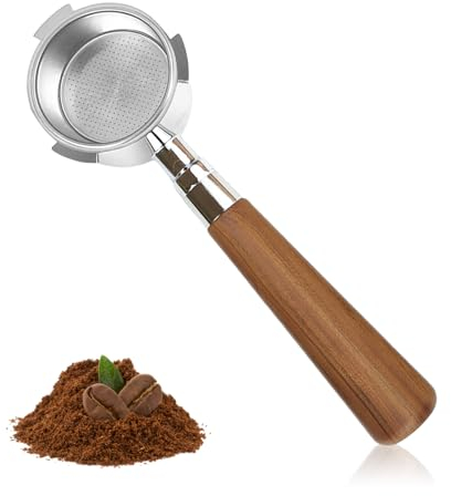 Porte-filtre sans fond de 51 mm pour machine à expresso Delonghi EC680 EC685, trois poignées d'oreille pour machine à expresso EC680, accessoire d'extraction de café avec double tasse (bois de rose)
