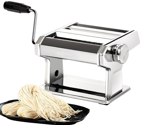 Manuelle Nudelmaschine - Nudelmaschine Manuell Edelstahl Inkl - Manuelle Nudeltrockner Mit 9 Einstellbaren Stärkeeinstellungen, Nudelpresse, Spaghettischneider Für Zuhause