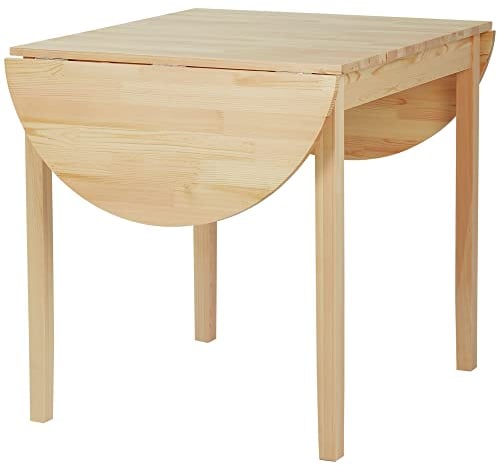 HOMCOM Table de Salle à Manger Pliante pour 4-6 Personnes en Bois Massif 2 abattants - Table Ovale Extensible - Peu encombrante, pour Petit Espace, 140L x 70l x 75H cm