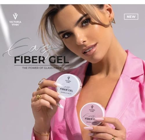 Victoria Vynn Gel de construction scintillant UV/LED Easy Fiber Gel pour ongles Manucure Rose Scintillant 15ml