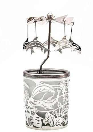 Glas Karussell Delfin (84407), Windlicht, Glaskarussell, Teelichthalter, Weihnachten