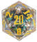 Cusdie Große D20 DND-Würfel, 55 mm mit scharfen Kanten, D&D, 20-seitiger Würfel, handgefertigter riesiger D20 für Dungeons and Dragons RPG, Tischspiele (schwarzer Treibsand)