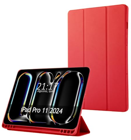 Funda con Tapa Smart para Apple iPad Pro 2024 11 (M4) Color Rojo