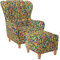 Supellex Sofia Ohrensessel mit Hocker | Design Pixel, kariert, bunt Fancy