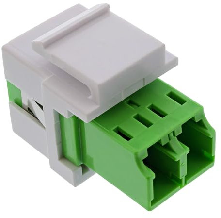 InLine LWL Kupplung Keystone Snap-in, LC/LC Duplex, Singlemode, Keramik, weiß/grün, 89988G