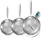 Inqibee 20-24-28 CM Tri-Ply Stainless Steel Frying Pan Set of 3 with a lid,Skillets,Induction Cookware Set,Eevn Heating and Oven Safe