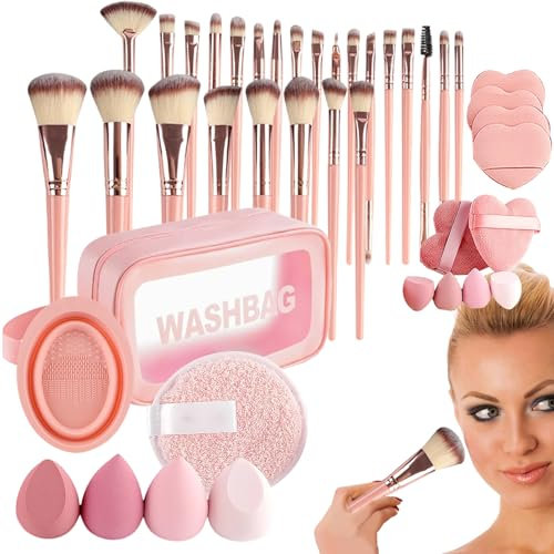 Makeup Brush Set, Sturdy Professional Beauty Tools, 6.49x5.7 Inches Soft Bristles with Storage Bag, Portable Makeup Kit for Travel Studio and Outdoor Use