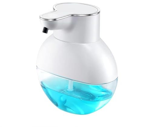 acfeco Gel Seifenspender Automatisch, No Touch Seifenspender Wandmontage, 400ML Elektrischer Seifenspender Infrarot-Sensor, IPX5, USB Wiederaufladbar, für Bad, Küche, Büro Weiß