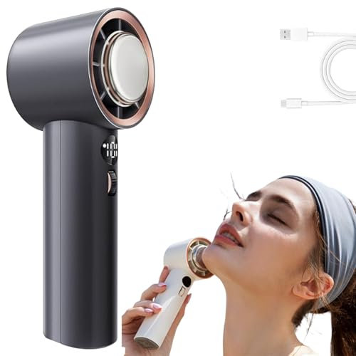 Doux Jardin - Mini Ventilateur Portable USB Rechargeable, Refroidissement Instantané, Ultra Silencieux, 101 Vitesses pour Bureau & Voyage (Gris)