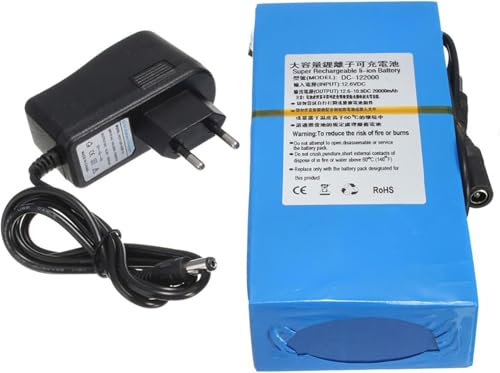 12V 20Ah Lithium Battery Pack Rechargeable DC Battery Pack Portable Lithium Polymer Battery with Charger for 12V Power Supply LED Light Strips and More 12V 20000mah