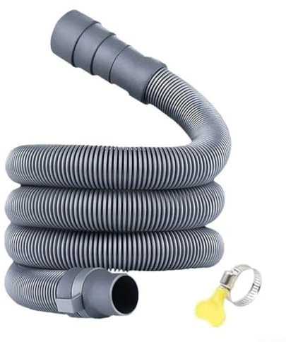 URPIZY Manguera flexible para alcantarillado para autocaravana, larga con adaptador ajustable, 30-38 mm de diámetro, material EVA, gris, para camping, saneamiento de aguas residuales